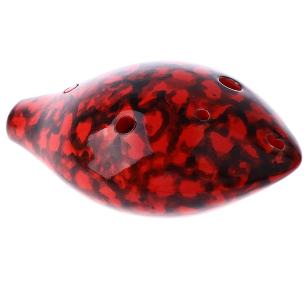 Instrumento musical Ocarina de cerámica shamjiam 6 agujeros rojo