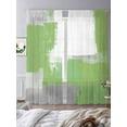 thumbnail image 3 of Sage Green Sheer Curtains 84 Inches Long 2 Panels Gray Graffiti Color Blocks Abstract Art Modern Light Filtering Semi Sheer Window Curtains Drapes for Bedroom Living Room 52"x84", 3 of 7