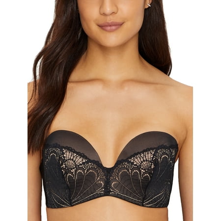 Wonderbra Women s Refined Glamour Ultimate Strapless Bra  Black  36A