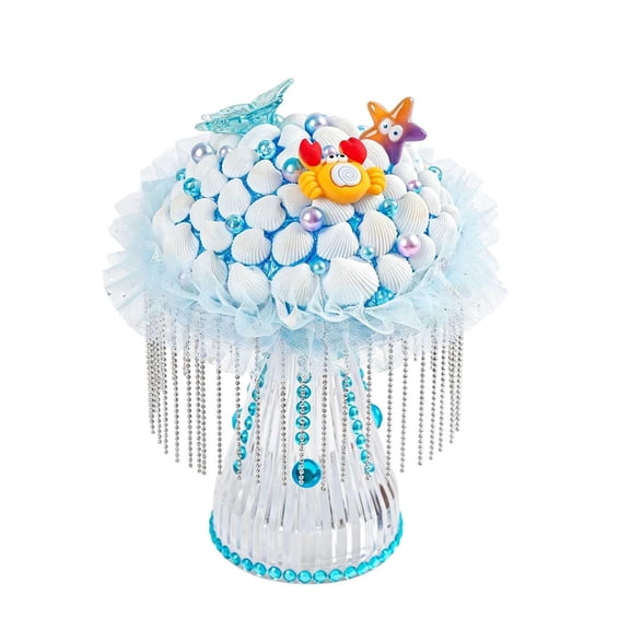 3 Pack, Night Light Lamp Diy Mermaid Themed 6 Inch Night Lamp for Bedroom Lamp for Girls Bedroom Blue Decorative Lamp with Craft Supplies for Bedroom Decor, 1 Night Light 1