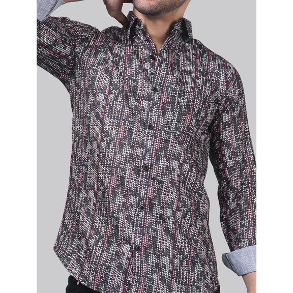 TryBuy Luxe Men's Linen Casual Printed Full Sleeves Shirt