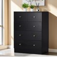 thumbnail image 2 of GZXS 5 Drawer Dresser, Modern Chest of Drawers for Closet, Bedroom, Living Room, Easy Assembly, Black, 2 of 10