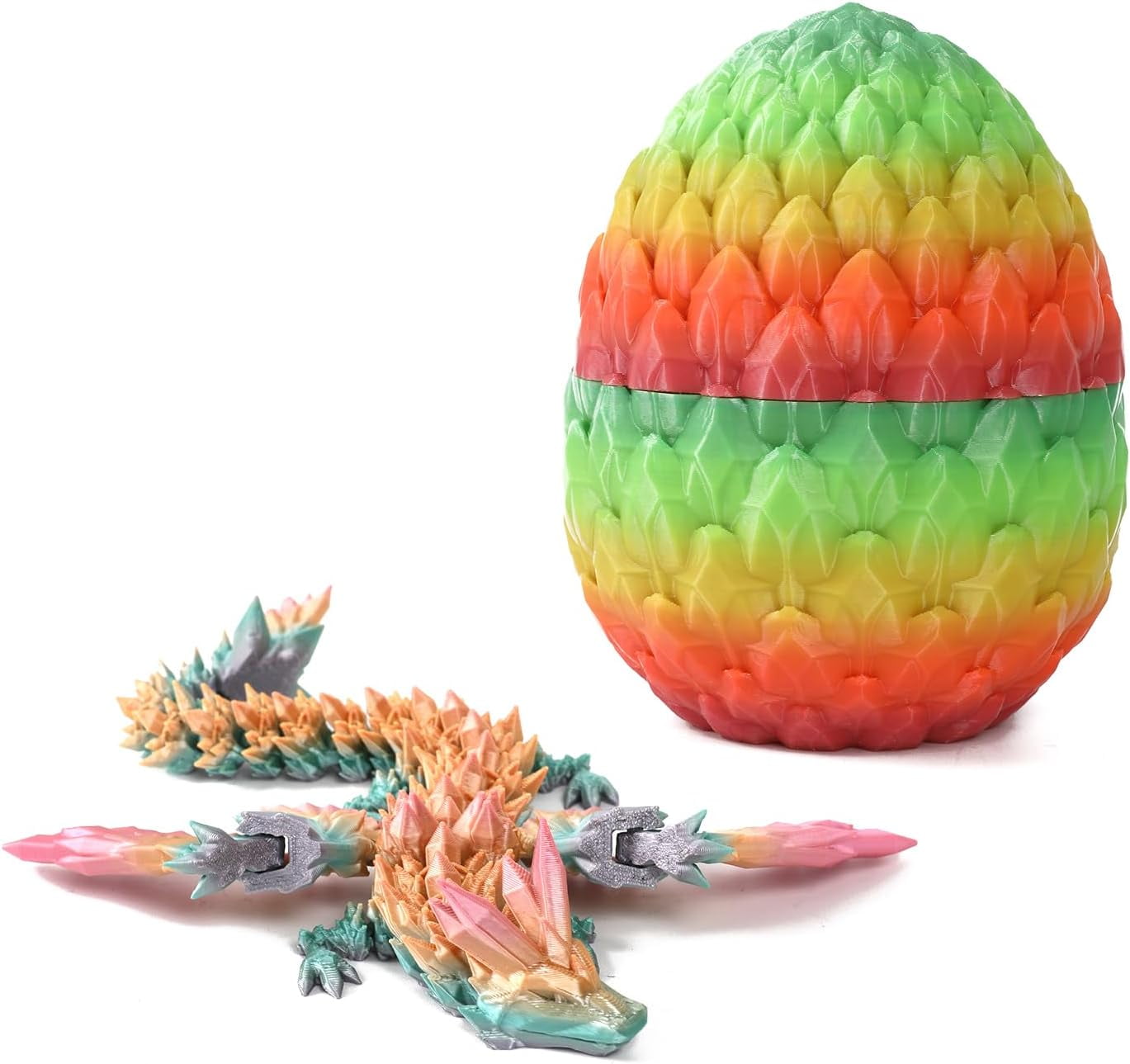 Home Office Desk Decor3D Printed Dragon Egg Crystal 3D Dragon Fidget Toys for Adult Articulated Dragon Egg Surprise Dragon Gifts,2pcs