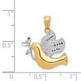 thumbnail image 2 of 14k Yellow with White Rhodium Two-tone Gold Peace Dove Pendant, 2 of 3