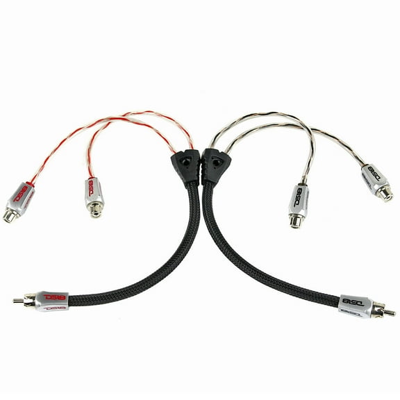 2 Pack DS18 2F1M Dual Twist RCA Black and Red Audio Adaptor Cables HQRCA-2F1MKIT