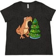 thumbnail image 3 of Inktastic Tyrannosaurus Rex Decorating Christmas Tree Women's Plus Size T-Shirt, 3 of 5