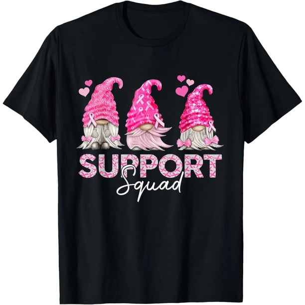 Playera de Mujer - Divertido Escuadrón de Apoyo Gnomies para el Mes de la Concientización del Cáncer de Mama