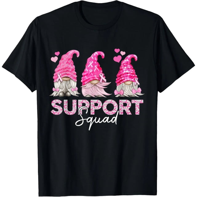 Playera de Mujer - Divertido Escuadrón de Apoyo Gnomies para el Mes de la Concientización del Cáncer de Mama