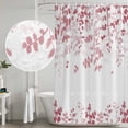 thumbnail image 4 of Pink Leaves Shower Curtain Set - Extra Long 72" x 96" Washable Bathtub Curtain with 12 Hooks, Summer Botanical Waterproof Fabric Stall Shower Curtains for Bathroom/Bathtub Décor, 4 of 6