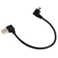 thumbnail image 1 of Cable USBA to Micro USB Male Data Cable Right Angle Connection Adapter Cable 24cm Black, 1 of 7