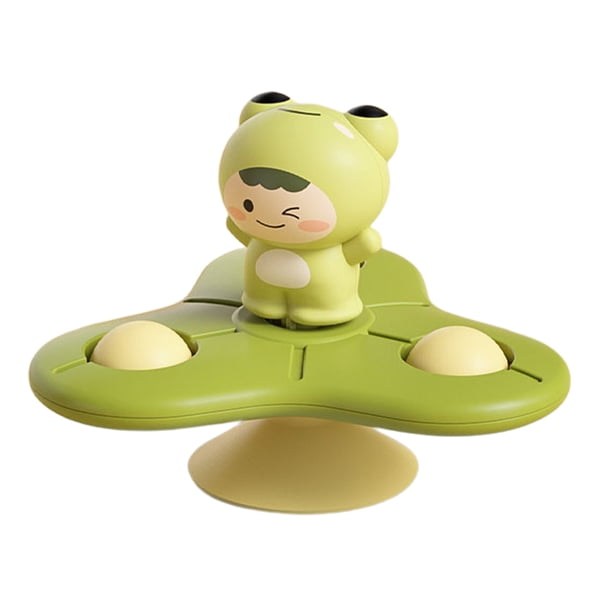 Juguete Giratorio Con Ventosa Juguetes de viaje para ducha, alivio del estrés, juegos para bebés, sonajeros giratorios, juguetes (verde)