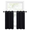 thumbnail image 3 of NICETOWN Black Cafe Curtains , Grommet Thermal Insulated Light Blocking Curtains Energy Saving Privacy Small Window Treatments for Kitchen Bedroom, 42"x36", 2 Panels, 3 of 7