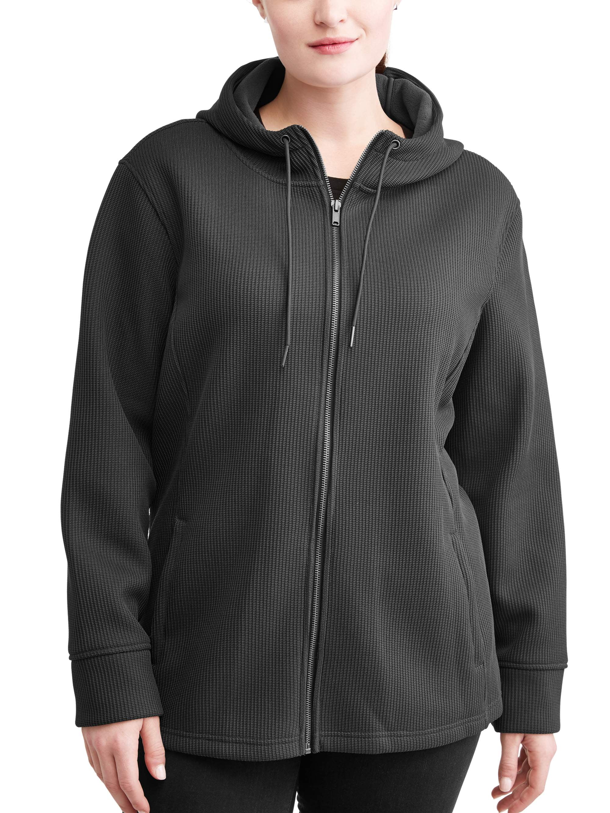 Time & Tru Women's Plus Waffle Knit Jacket