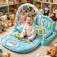 thumbnail image 6 of Baby Piano Play Gym Activity Mat, Green Animal Hanging Rattles Kick Piano Fitness Playmat, Early Sensory Educational Tummy Time Toy for Newborn Infants 0-16 Months, 6 of 8