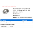 thumbnail image 2 of Front Brake Rotor - Compatible with 1994 - 1999 Dodge Ram 1500 4WD - Centric, 2 of 2