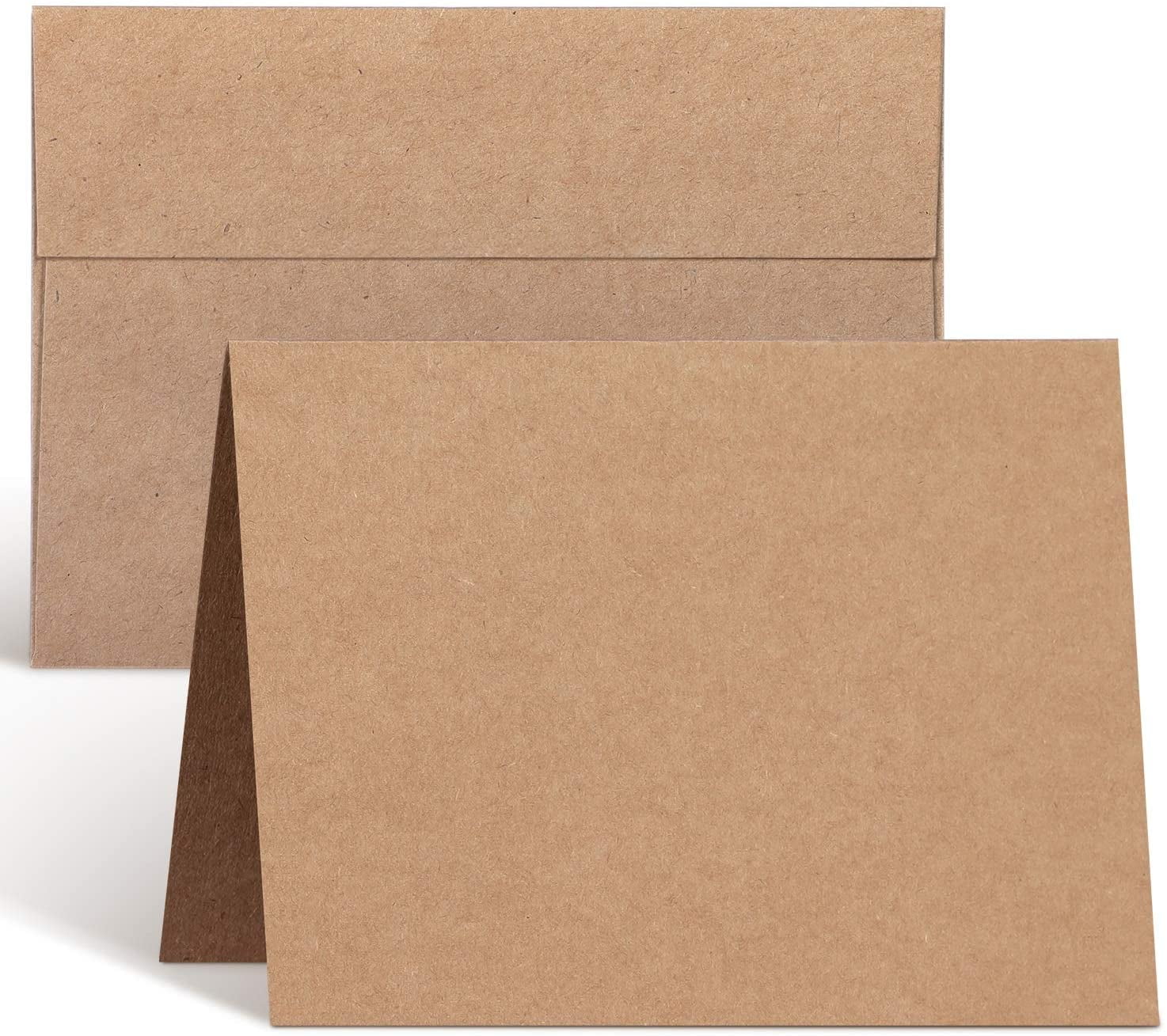 Blank Cards and Envelopes 100 Pack, 5 x 7 Heavyweight Kraft Paper
