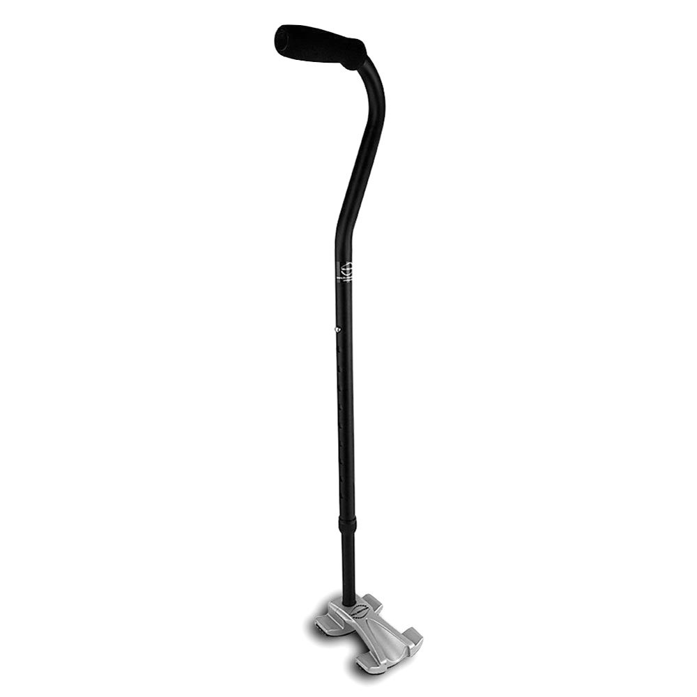 TruMotion Walking CurvedFoot Quad Cane Black