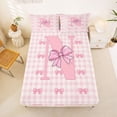 thumbnail image 5 of Erosebridal Pink Coquette Bow Tie Queen Sheet Sets For Girls,Cute Letter N Personalized Gifts Bed Set 4pcs, 5 of 6