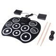 thumbnail image 1 of Electrónico Plegable Drum Sticks Foot Pedal de Instrumentos Musicales Sunnimix Kit de tambor electrónico de silicona, 1 of 8