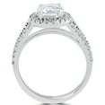 thumbnail image 4 of 1 3/4ct Halo Diamond Engagement Ring Splt Shank Ring Set 14K White Gold, 4 of 4