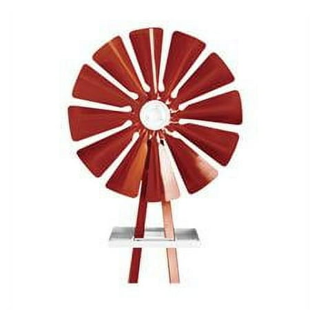 Outdoor Water Solutions 339884 Backyard Windmill - Red & White, 8 ft. 3 inch - Model No. BYW0059