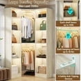 thumbnail image 6 of Homieasy Corner Closet System with 12 Shelves, 40" Large Corner Closet Organizer System with 2 Hanging Rods, Versatile 6-Tier Walk-in Closets for Corner Space, White Oak, 6 of 9