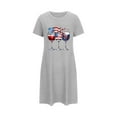 thumbnail image 5 of Sleepwear for Women on Clearance Independence Day Nightgown for Women Short Sleeve Graphic Printed Sleep Shirt Round Neck Nightdress 2025 New Gray L, 5 of 5