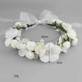 thumbnail image 4 of Womens Girls Boho Floral Wreath Flowers Headband Hair Band Flower Hair Wreath Wedding Hair Accessories - White, as described, 4 of 10