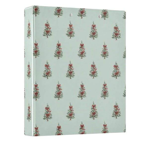Three Ring Binder Red Bow Christmas Tree 1.5 Inch Round Binder D-Rings for Office Supplies and More