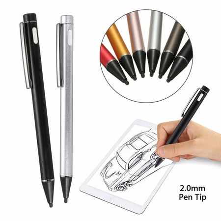 HALLOLURE Universal 2.0mm Active Stylus USB Capacitive Screen Touch Drawing Pen Pencils for Smart Phone Apple (Best Drawing Stylus For Ipad 2)