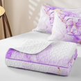 thumbnail image 4 of Manfei Cute Monogram T Quilt King,Pretty Bownot King Coverlet Set,Purple,3pcs, 4 of 7