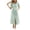 Green, variant on Womens Summer Plaid Puff Short Sleeve Dress Elegant Gingham Collared V-Neck Button Down Long Shirt Dress with Pockets Belt