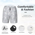 thumbnail image 6 of Picia Fun Rabbit pattern Mens Swim Trunks with Compression Liner Stretch Beach Shorts Quick Dry with Zipper Pockets No-Chafing Board Shorts-Small, 6 of 9