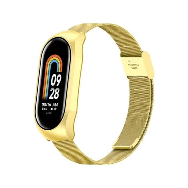 Correa Acero Inox Para Xiaomi Mi Band 8/9/10 Hebilla + Mica