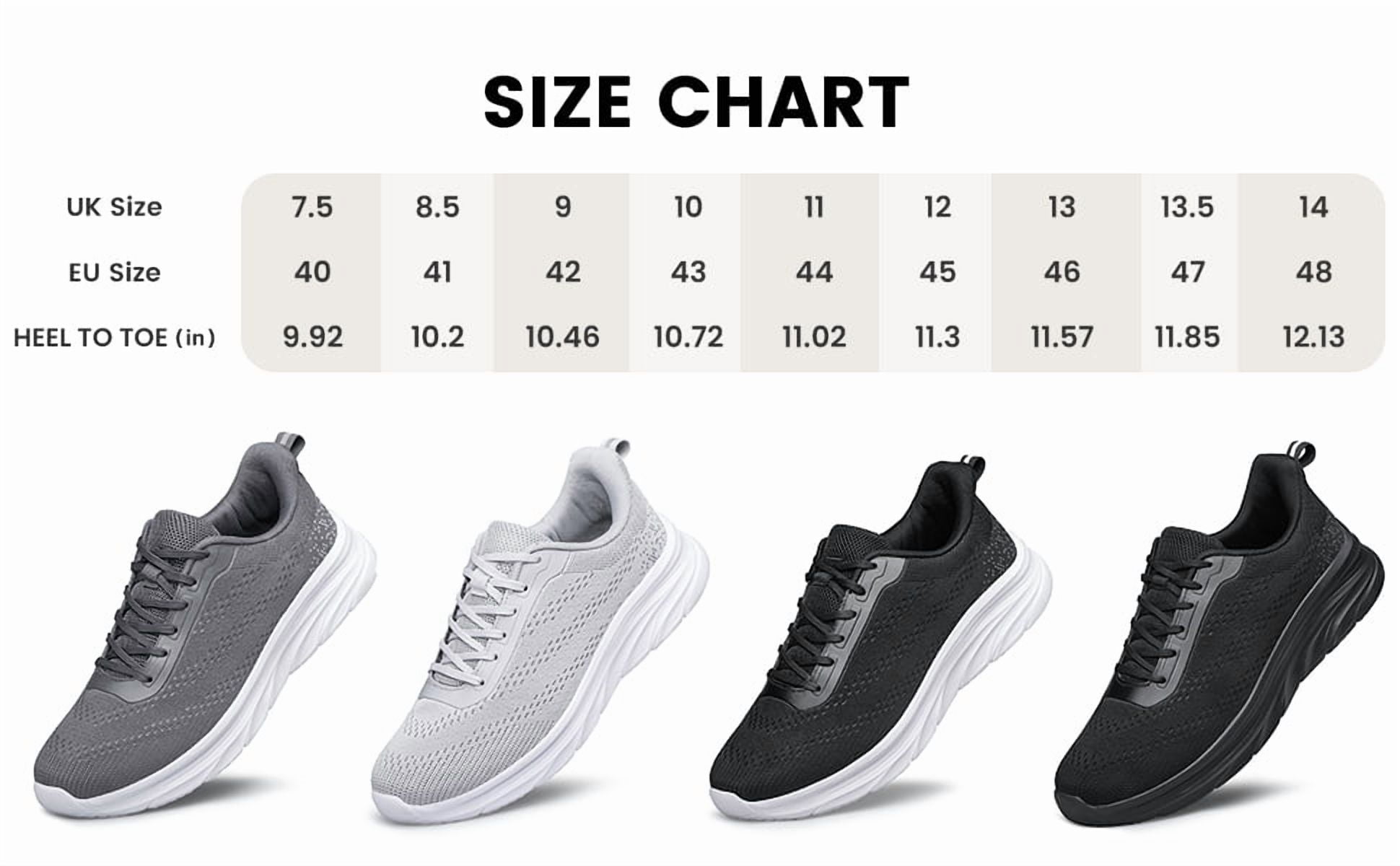 YHOON Men's Walking Shoes Non Slip Lightweight Breathable Tennis Sneakers Workout Training Shoe Dark Grey Size 10