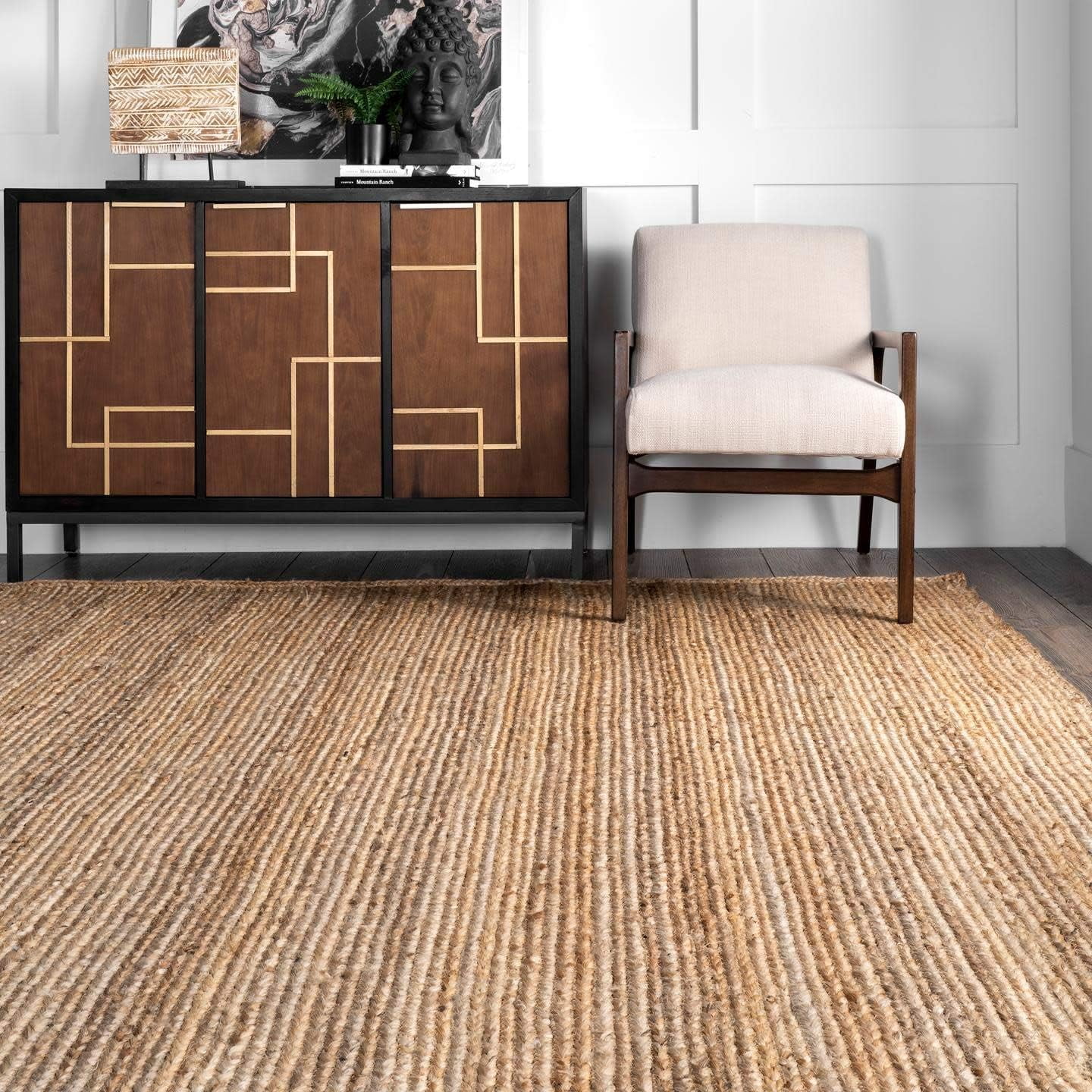 Jute Area Rug – Natural Handwoven Farmhouse Rug for Living Room, Bedroom, Kitchen, Entryway3 x 4 Feet (90 cm x 120 cm)
