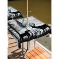 thumbnail image 2 of Square Outdoor Tablecloth with Umbrella Hole Deer Bear Outside Table Cloth Waterproof Patio Table Cover Retro Farmhouse Trees Forest Wooden Grain Zipper Tablecloths for Picnic Camping 54x54 Inch, 2 of 8