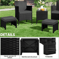 thumbnail image 6 of Renwick 2 Pieces Outdoor Wicker Ottomans with Removable Cushions, Black/Gray, 6 of 10