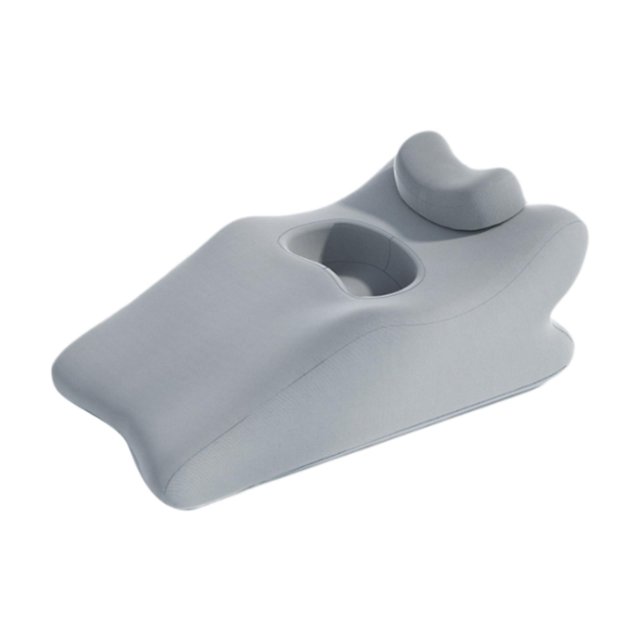 Almohada de cuña Gloria para boca abajo Almohada lumbar suave con soporte para el cuello Gris