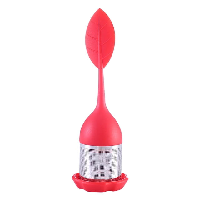 Less Than 5 Food Storage Tea Infuser ,Silicone Handle Stainless Steel Strainer with Drip Tray