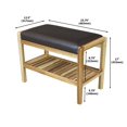 thumbnail image 4 of Casual Contemporary Living Solid Acacia Padded Bench - Natural with Black, 4 of 5