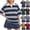 Gray, variant on HAJWOH Women's Rugby Shirt Striped Polo T-Shirts Back To School Short Sleeve Lapel Collar Tee Summer School Uniform