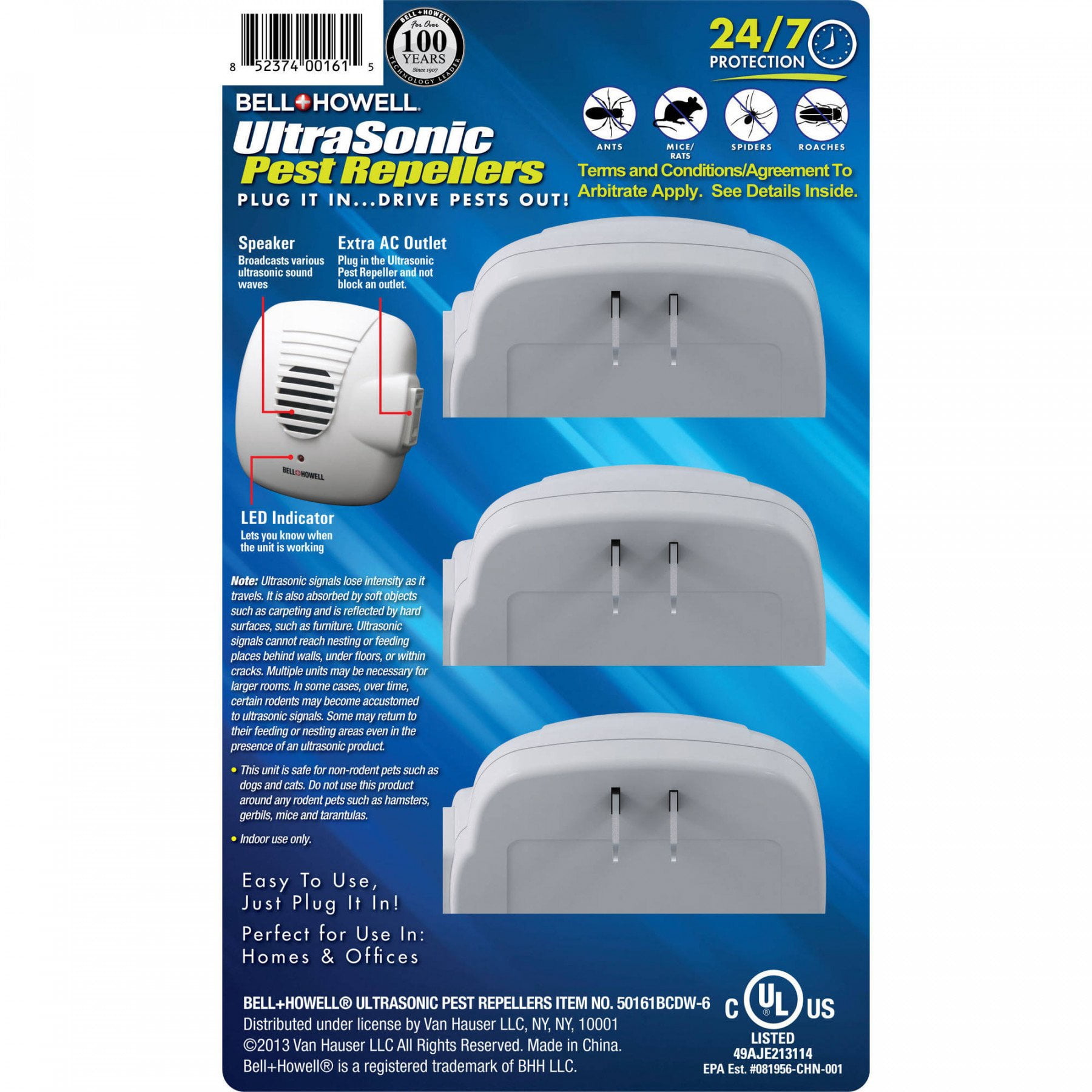 Electromagnetic / Ultrasonic Extra Outlet Pest Repeller