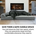 thumbnail image 6 of FurHaven Pet Products Two-Tone Faux Fur & Suede Pillow Deluxe Chaise Lounge Pet Bed for Dogs & Cats - Stone Gray, Jumbo, 6 of 9