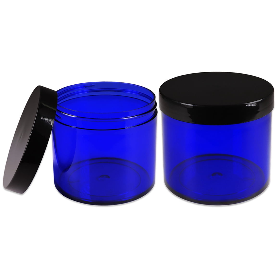 10oz/300g/300ml High Quality Acrylic Leak Proof Cobalt Blue Container Jars with Black Lids 36pcs
