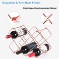 thumbnail image 4 of Countertop Wine Rack - 10 Bottle Wine Holder for Red White Wine Storage - Freestanding Metal Wine Rack - Small Tabletop Wine Rack - Rose Gold, 4 of 5