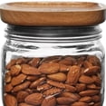 thumbnail image 4 of Ball Stack & Store Glass Mason Jars with Wooden Lid, Used for Pantry, Cookies, Flour, Cereal, Rice, Sugar, Tea, Coffee Beans, Spices, Square, 4-Cup Pack of 4, 4 of 7