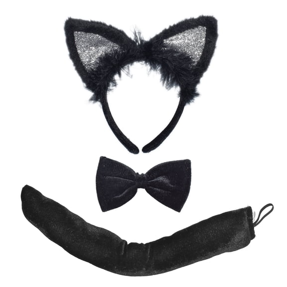 Cat Costume Accessory Kit for Adults, Black, 3 Pieces, Halloween by Way To Celebrate