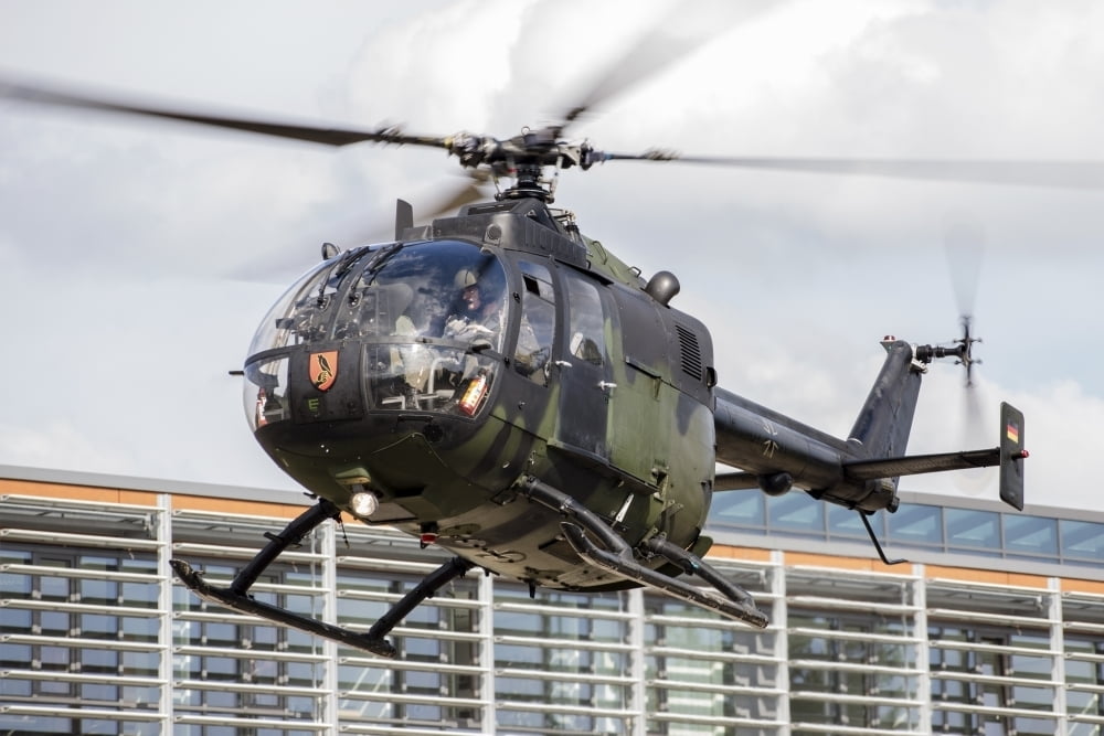 A Bo105 liasion helicopter of the German Army in Dresden Germany