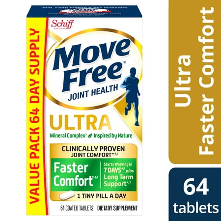 Move Free Ultra Faster Comfort - 64 Tablets, Value Pack - Joint Health Supplement with Calcium and Calcium